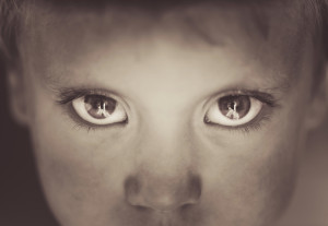 Eyes close-up little boy