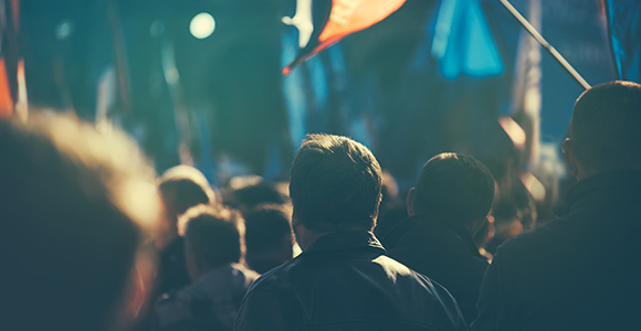 man in a crowd