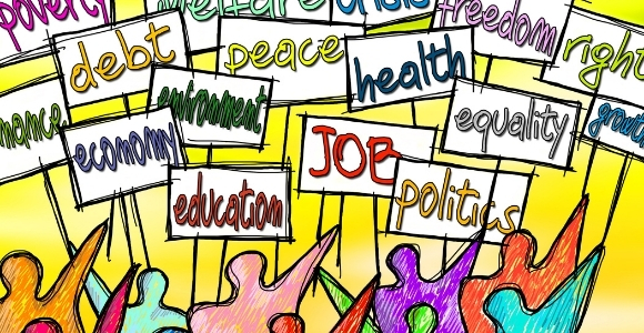 cartoon of protesters